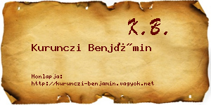 Kurunczi Benjámin névjegykártya