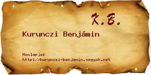 Kurunczi Benjámin névjegykártya