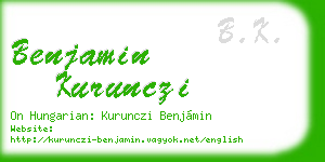 benjamin kurunczi business card